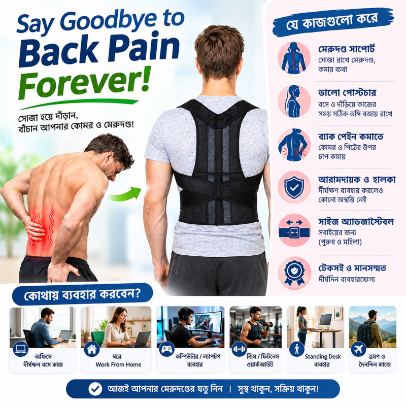 Back Posture Support Belt _ 100% Premium_কার্যকরী